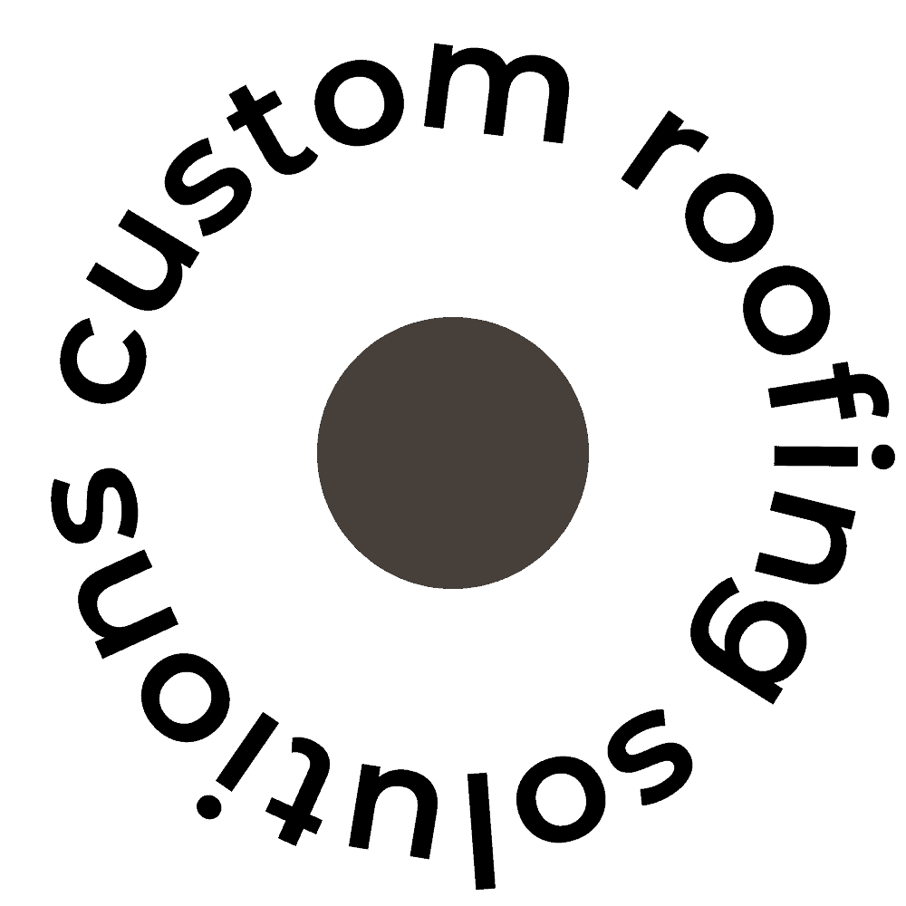 the logo for custom roofing solinois on a black background.